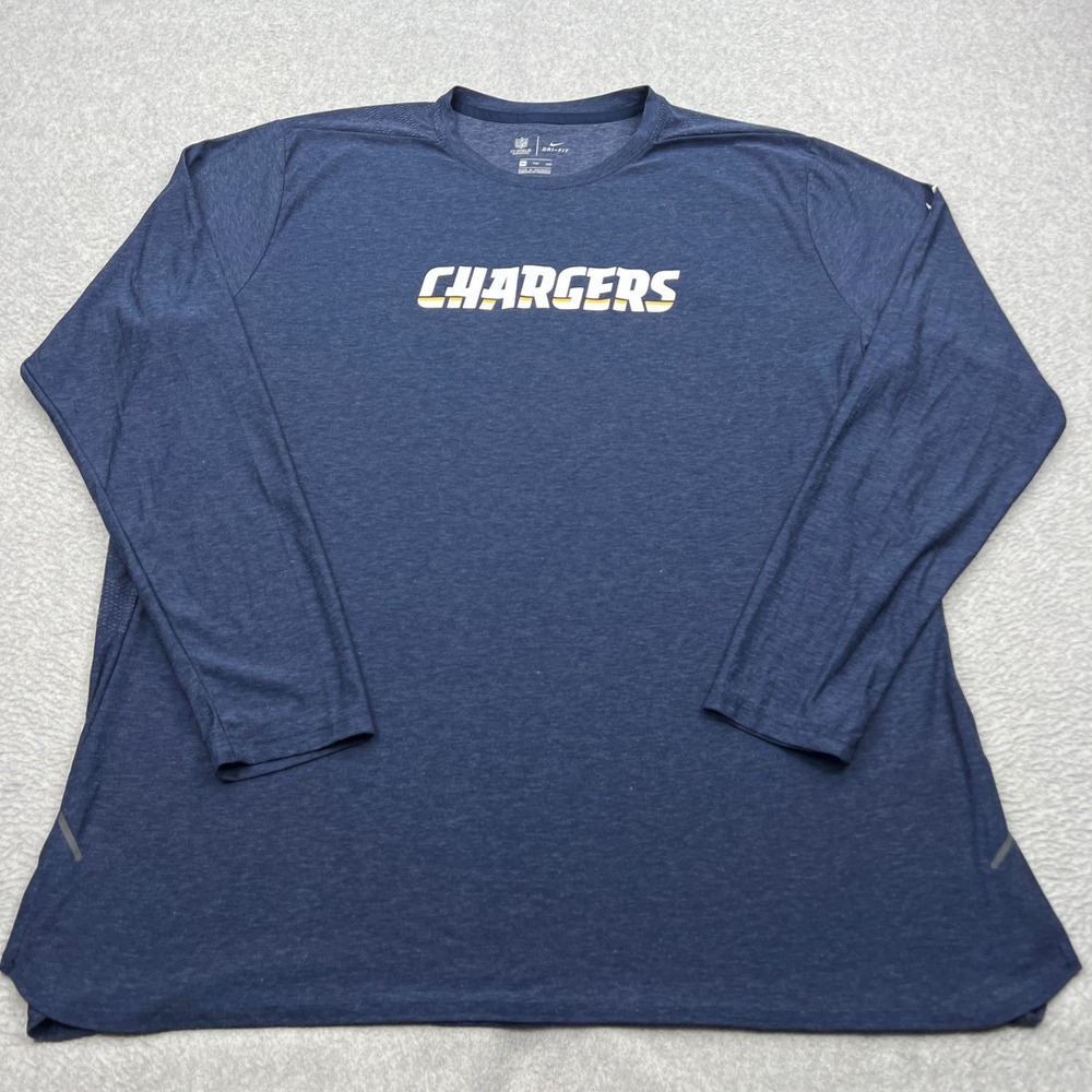 Los Angeles Chargers Nike Shirt Mens XXL Blue NFL OnField DriFit Long Sleeve Tee